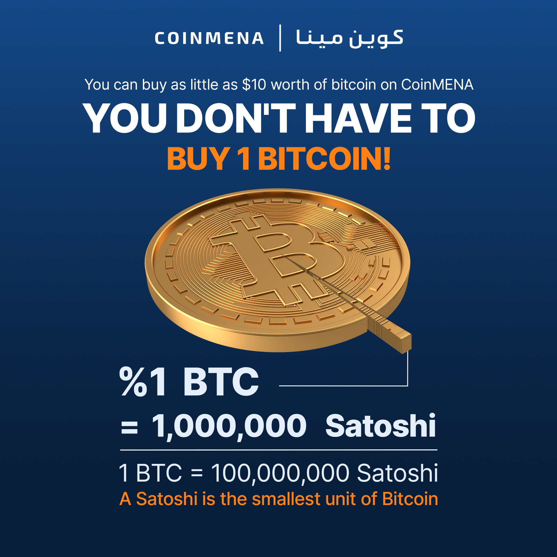 You do not have to buy 1 Biitcoin - slide one